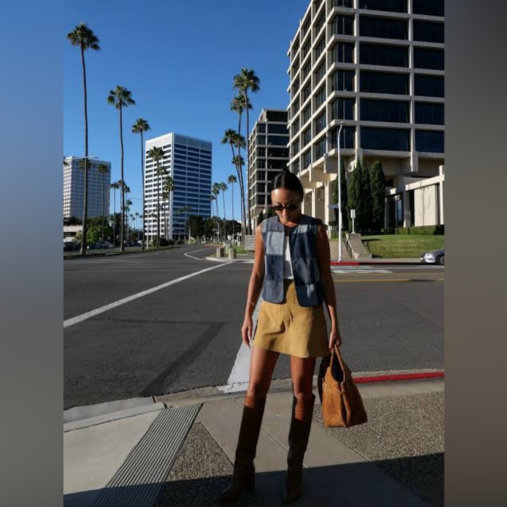 Sezane Eliot Jacket Suede Patchwork Vest - image 7